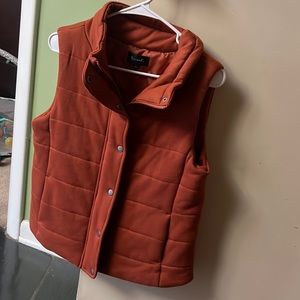 Small, becaal burnt orange sweater vest.